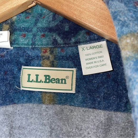 Vintage LL Bean Women's XL Aztec Southwest Print Button Down Shirt Flannel USA - Picture 2 of 11